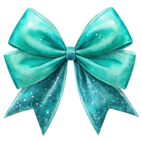 a turquoise bow with glitter on it png