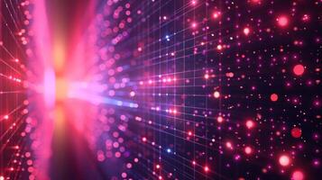 Vibrant abstract visualization of light particles and grids creating a dynamic digital atmosphere photo