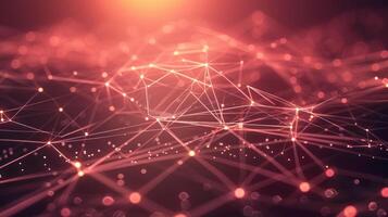 Abstract digital network with glowing lines and points, representing connectivity and technology photo