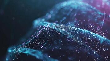 Abstract digital waves of light and color flowing through a cosmic space, evoking technology photo