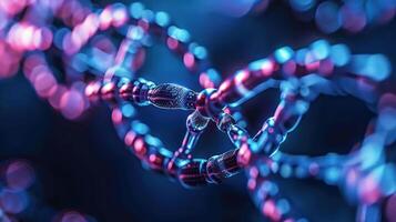 Close-up view of intricate molecular structures illuminated with vibrant colors, showcasing scientific exploration photo