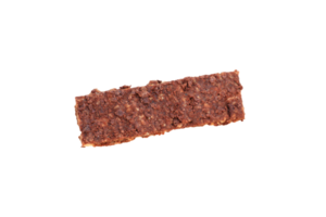 Top view of healthy granola bar chocolate or cocoa flavor. wellness concept on transparent background png