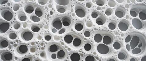 Abstract porous surface with a multitude of holes creating a complex texture. photo