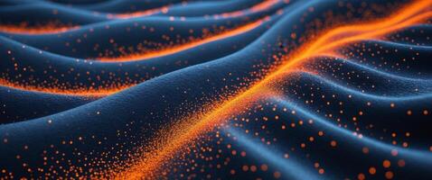 resumen oscuro azul y naranja brillante partícula ola antecedentes textura. foto
