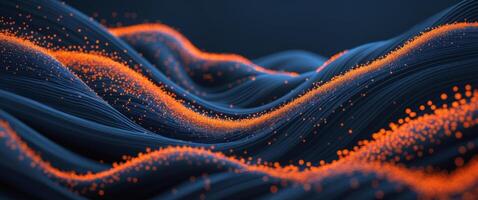 resumen oscuro azul y naranja brillante partícula ola antecedentes textura foto