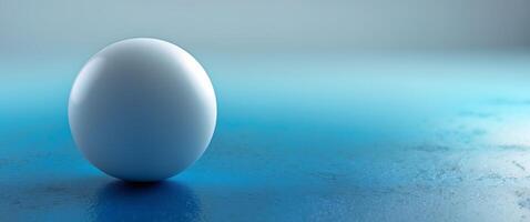 White Ball Resting on Blue Gradient Textured Surface photo