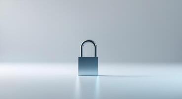 Digital cloud security concept featuring a lock symbolizing data protection in cyberspace. photo