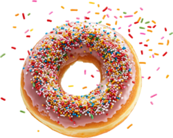 donut with sprinkles on transparent background png