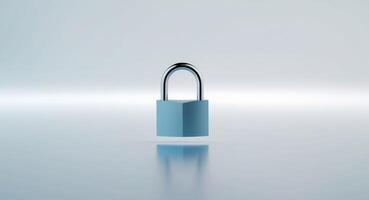 Digital cloud security concept featuring a lock symbolizing data protection in cyberspace photo
