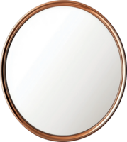 a round mirror with a copper frame png