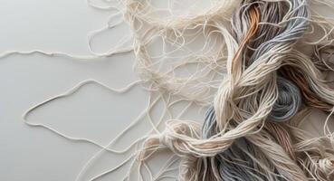 Exploring the intricate web of tangled yarn symbolizes the challenge of setting clear boundaries in relationships. photo