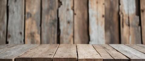 Wooden Tabletop with Text Space Rustic Flooring High Quality Image Ideal for Backgrounds and Product Displays photo