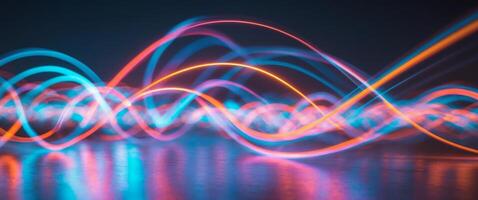 Colorful swirls of light create an abstract visual that captivates during nighttime photo