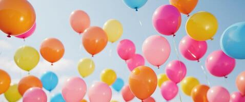 vistoso globos flotante , Copiar espacio concepto para fondo de pantalla o antecedentes foto