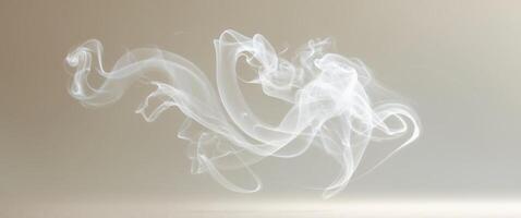 Delicate wisps of soft white smoke on a light background creating a serene atmosphere ideal for overlaying text or graphics photo