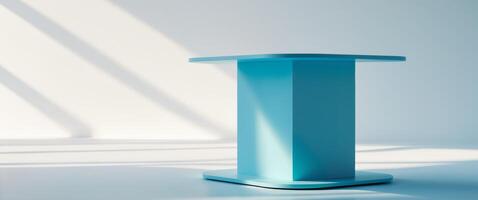 Minimal cyan product display podium scene background. photo