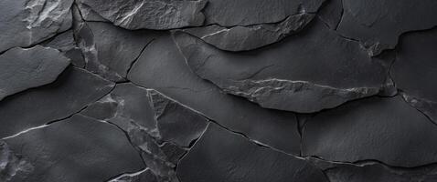 Dark Grey and Black Textured Background Abstract Rough Stone Surface photo