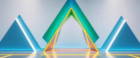 Abstract Illuminated Triangle Shapes in Symmetry photo