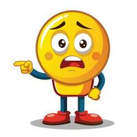 emoticon character with angry expression pointing at something vector