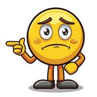 emoticon character with sad face pointin vector