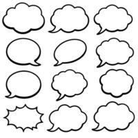 a set of speech bubbles with different white background vector