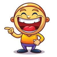 cartoon man laughing and pointing at something vector