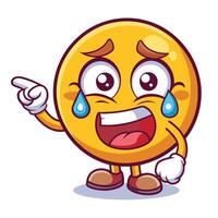 emoticon crying cartoon character illustration background vector