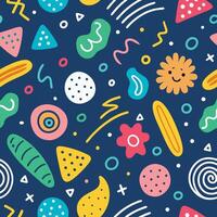 seamless pattern with colorful shapes and shapes background vector