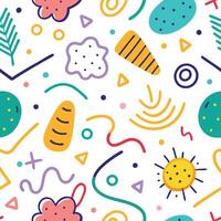 seamless pattern with colorful geometric shapes and shapes background vector