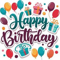 happy birthday card with white background vector