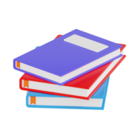 3D Stack of Colorful Books with Bookmarks png