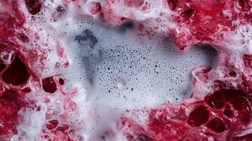 Abstract red and white foam texture background photo