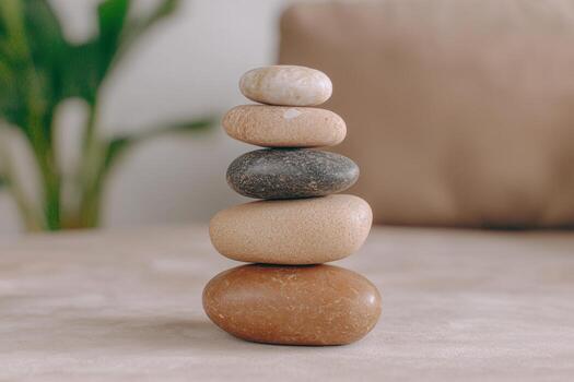 apilar de piedras en un neutral antecedentes foto