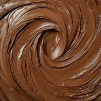 Swirled chocolate cream texture background photo