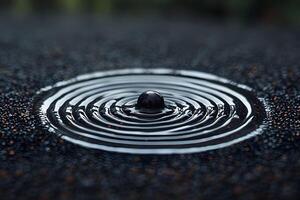 Zen Water Ripple with Droplet Impact - Tranquility and Nature Concept for Relaxation Themes photo