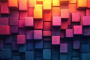 Abstract Geometric Pattern with Vibrant Cubes Modern Design for Prints and Backgrounds photo