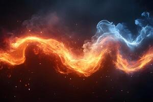 Dynamic Fire and Ice Abstract Design for Artistic and Print Use photo