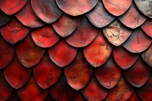 Red Dragon Scale Pattern Texture for Design and Decoration Projects photo