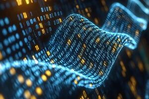 Digital Wave of Binary Code for Technology and Data Concept Design photo