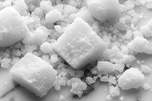 Close-Up of Textured Sugar Cubes and Crystals for Culinary Design and Cooking Concepts photo