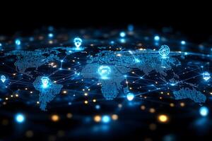 Global Digital Network Connectivity and Data Exchange Visualization photo