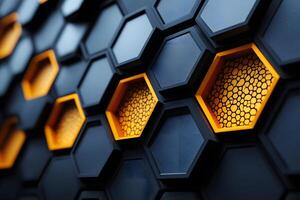 Futuristic Hexagonal Pattern Design for Technology and Innovation Concept photo