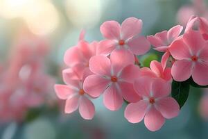 Pink Flowers in Soft Focus with Bokeh Background for Nature and Spring Themes photo