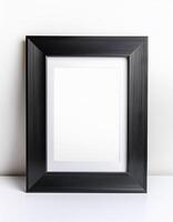 Black frame on white background photo