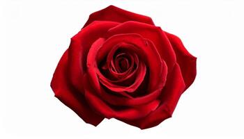 Single red rose bloom photo