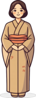A cartoon woman in a kimono png