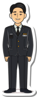 A cartoon of a man in a military uniform png