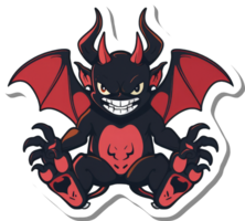 A Cartoon Imp With Red Wings And Horns png