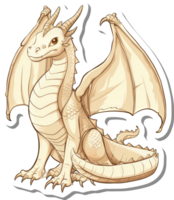 A Cream Colored Dragon Sitting With Wings Open png
