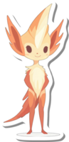 Adorable Orange Creature with Pointed Ears and Tail png